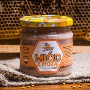 Miód wielokwiatowy z płatkami róży 230g